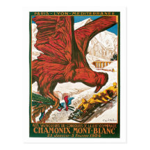 Chamonix vintage Mont Blanc voyagent annonce Cartes Postales