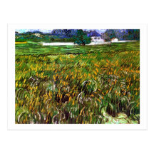 Champ de blé Auvers, la Maison Blanche, Vincent va Cartes Postales