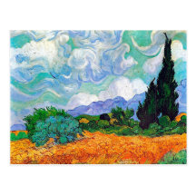 Champ de blé de Van Gogh avec les cyprès (F615) Carte Postale