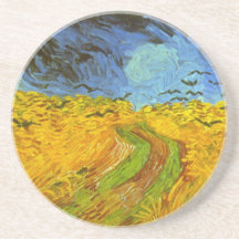 Champ de blé de Van Gogh avec les oiseaux vintages Dessous De Verres