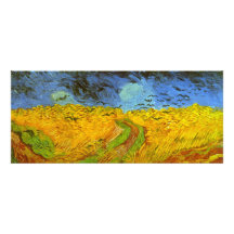 Champ de blé de Van Gogh avec les oiseaux vintages Faire-parts