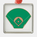 champ de diamant de base-ball ornements de noël