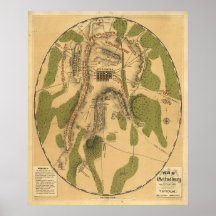 Champ de Gettysburg, le 1er juillet, du 2ème et du Posters