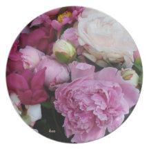 Champ de plat de pivoines assiette pour soirée
