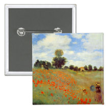 Champ des pavots, Claude Monet Badge Avec Épingle