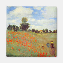Champ des pavots, Claude Monet Magnets