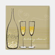 Champagne bouillonne aimant de cadeau de célébrati