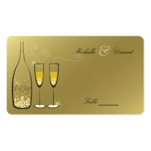 Champagne bouillonne carte nominative d'or d'endro cartes de visite professionnelles