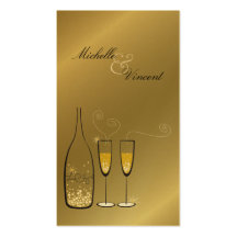 Champagne bouillonne étiquette d'or de cadeau de M Modèle De Carte De Visite