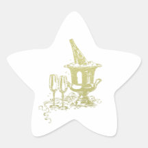 Champagne et art en verre autocollants