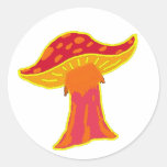 Champignon Autocollants Ronds