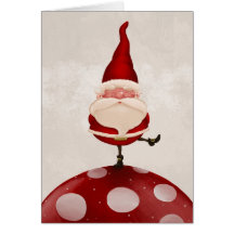 Champignon du père noël cartes de vœux