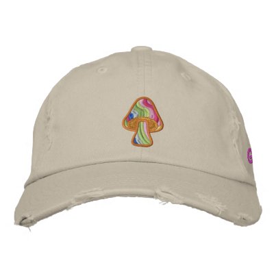 Champignon rayé hippie casquettes de baseball brodées Champignon rayé hippie casquettes de baseball brodées