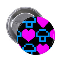 Champignons vintages de coeurs de Gamer du tigre 8 Badge Avec Épingle
