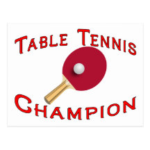 Champion de ping-pong carte postale