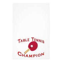 Champion de ping-pong papier à lettre customisé
