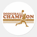 Champion vintage de Dodgeball Autocollant Rond