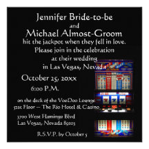 Chanceux dans le mariage de casino de Las Vegas d' Invitations Personnalisées