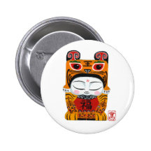 chanceux-tigre-bébé badges avec agrafe