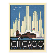 Changement d'adresse, ville vintage, Chicago, l'Il Cartes Postales