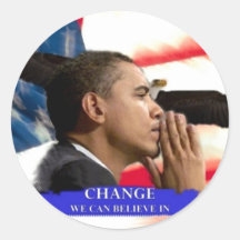 Changement d'Obama Autocollants Ronds
