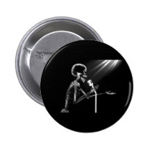 CHANT SQUELETTIQUE DE RAYON X SUR RÉTRO MIC - B&W BADGES