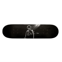 CHANT SQUELETTIQUE DE RAYON X SUR RÉTRO MIC - B&W SKATEBOARDS CUSTOMISÉS