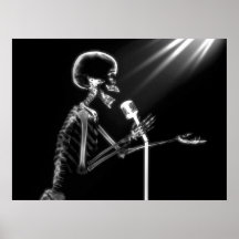 CHANT SQUELETTIQUE DE RAYON X SUR RÉTRO MIC - B&W POSTERS