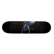 CHANT SQUELETTIQUE DE RAYON X SUR RÉTRO MIC - BLEU PLATEAUX DE SKATE