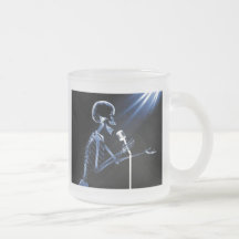 CHANT SQUELETTIQUE DE RAYON X SUR RÉTRO MIC - BLEU TASSE À CAFÉ