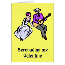 Chanter une sérénade à mon Valentine Carte De Vœux