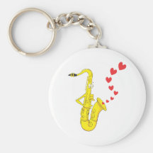 Chanter une sérénade à romantique de saxophone porte-clef