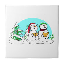 Chants de Noël de chant de bonhomme de neige Carreau