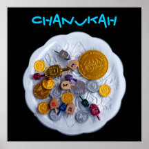 CHANUKAH ! - Dreidels et Gelt Affiches