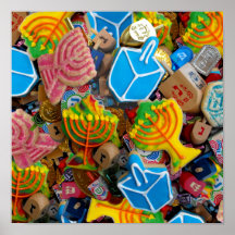 Chanukah Menorahs, Dreidels, Gelt Posters