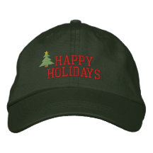 Chapeau brodé d'arbre de Noël