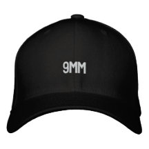 chapeau brodé par 9mm