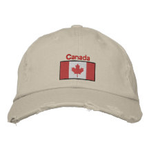 Chapeau brodé par drapeau canadien