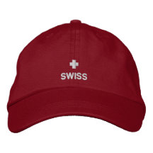 Chapeau brodé par drapeau suisse