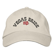 Chapeau brodé par jeune mariée de Vegas