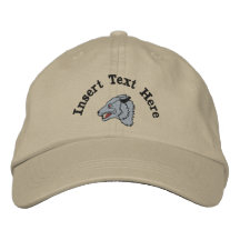 Chapeau brodé par loup fait sur commande