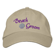 Chapeau brodé par marié de plage