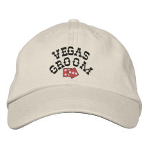 Chapeau brodé par marié de Vegas