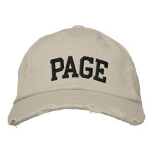 Chapeau brodé par page