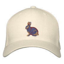 Chapeau brodé personnalisable de lapin