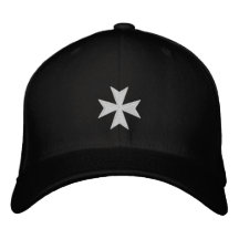 Chapeau croisé brodé par noir de Hospitallers Casquette Brodée