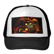 Chapeau d'art abstrait de battement de coeur casquettes de camionneur