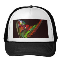 Chapeau d'art abstrait de caméléon casquette de camionneur