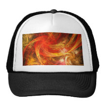 Chapeau d'art abstrait de tempête de feu casquettes de camionneur