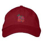 Chapeau d'art : Fleurs de ketmie. Rouge casquettes brodées